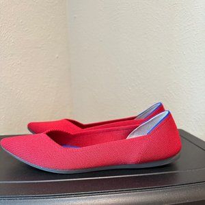 Rothy's "The Point" Flats Bright Red Size 8